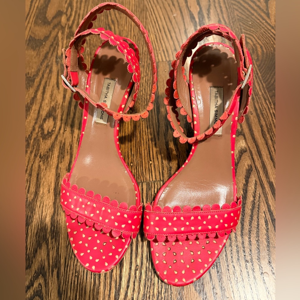 Tabitha Simmons Leticia Leather Ankle Strap Sandal 3 inch heel 38